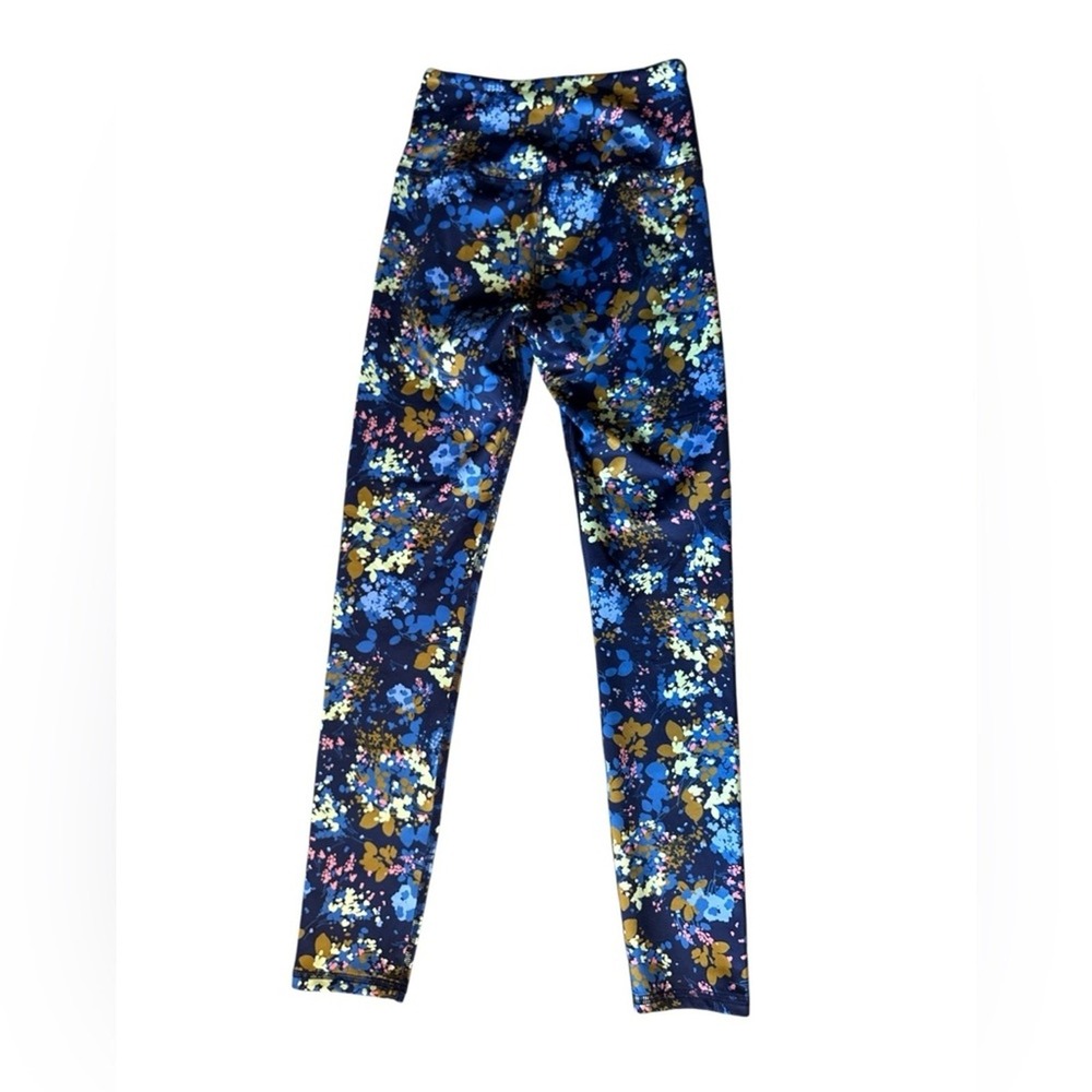 NWOT Anthropologie Daily Practice High Rise Leggings, Navy/Marine Floral,Size XS - Picture 6 of 10